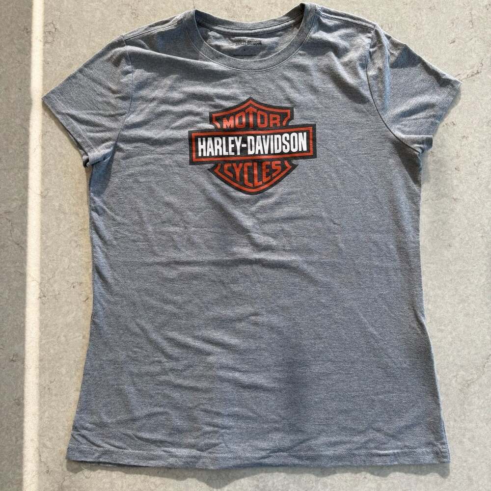 Harley-Davidson Women's Gray Bar & Shield T-Shirt Size L